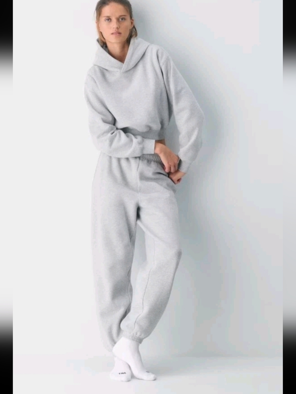 Tna Aritzia Womens Gray Sweatfleece Cozy Fleece Boyfriend Fit Sweats M